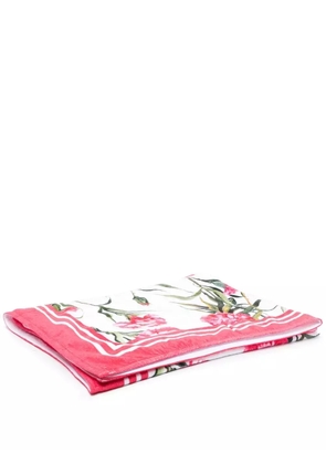 Dolce & Gabbana floral-print cotton beach towel - White