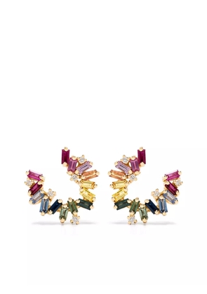 Suzanne Kalan 18kt gold Bold Burst sapphire and diamond earrings