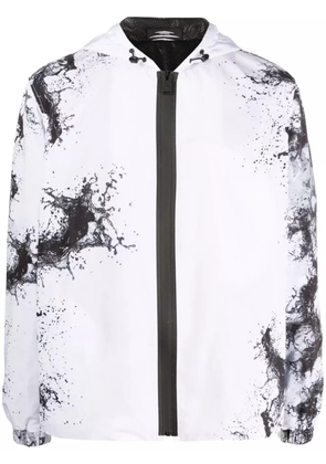 Plein Sport splash-print hooded jacket - White