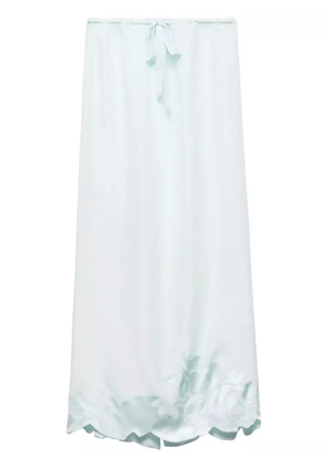 Prada embroidered habutai silk midi skirt - Green