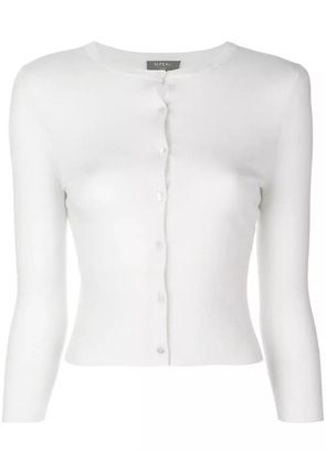 N.Peal superfine cropped cardigan - White
