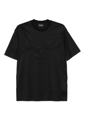 Emporio Armani embroidered t-shirt - Black