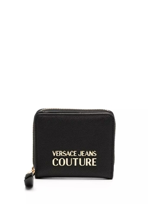 Versace Jeans Couture logo-plaque textured wallet - Black