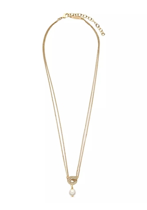 Ferragamo Gancini pearl pendant necklace - Gold