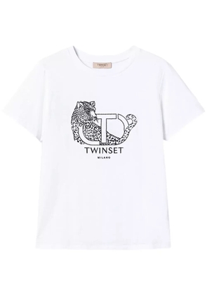 TWINSET logo-embroidered T-shirt - White