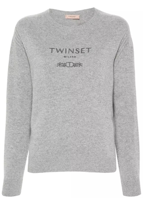 TWINSET logo-embroidered knitted jumper - Grey
