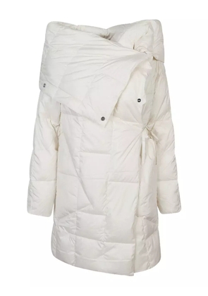 Add quilted wrap coat - Neutrals