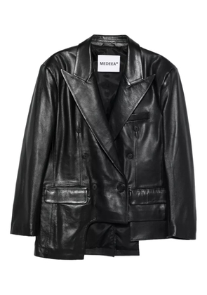 MEDEEA asymmetric leather jacket - Black