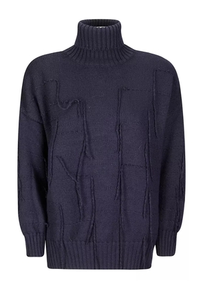 Archivio B fringed roll-neck sweater - Blue