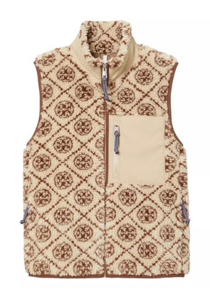 Tory Burch monogram fleece jacket - Neutrals