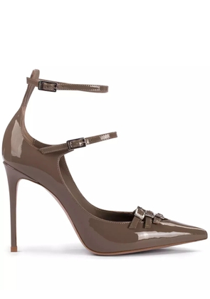 Le Silla Morgana 120mm patent-leather pumps - Brown