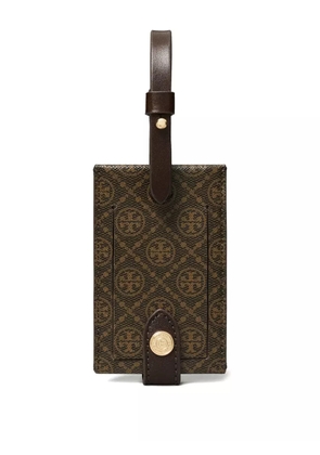 Tory Burch monogram coated canvas luggage tag accessories - Brown