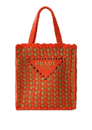 Prada crochet-knit tote bag - Orange