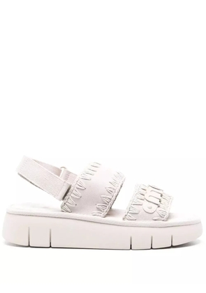 Mou Bounce suede flatform sandals - White