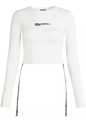 Karl Lagerfeld Jeans long-sleeved ribbed T-shirt - White
