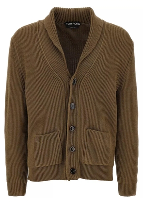 TOM FORD ribbed-knit cardigan - Green