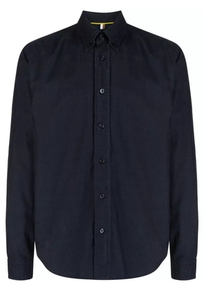 BOSS long-sleeve cotton corduroy shirt - Blue