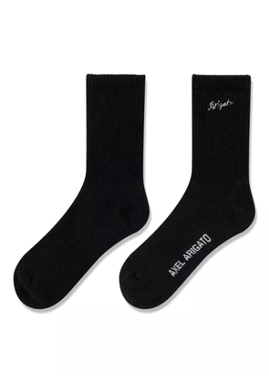 Axel Arigato logo-embroidered socks - Black