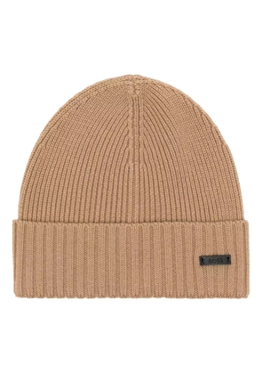 BOSS ribbed-knit beanie - Neutrals