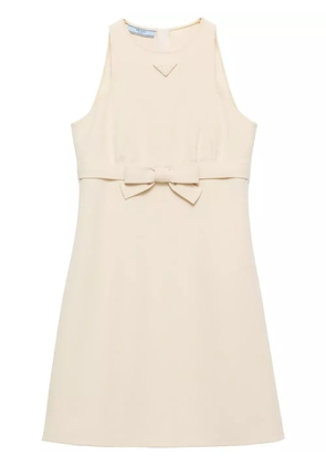 Prada bow detailing short dress - Neutrals