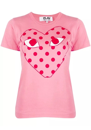 Comme Des Garçons Play polk-dot heat print T-shirt - Pink