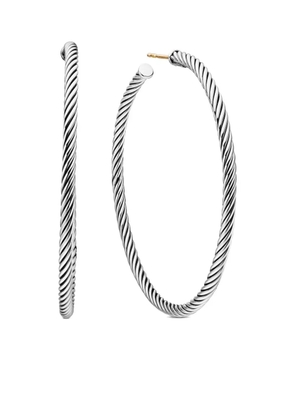 David Yurman sterling silver Sculpted Cable hoop earrings