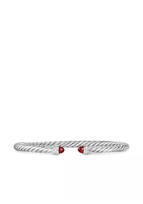 David Yurman sterling silver Cablespira garnet and diamond bracelet (4mm)