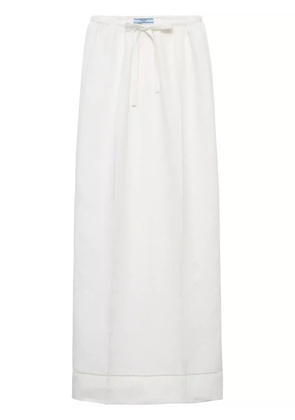 Prada logo-embroidered skirt - White
