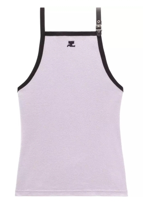 Courrèges Buckle cotton tank top - Grey