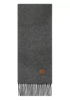 Gucci Interlocking G-patch cashmere scarf - Grey