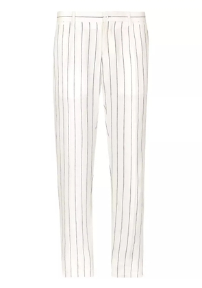 Dolce & Gabbana pinstriped linen trousers - White