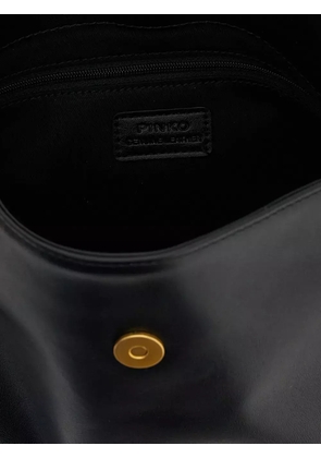 PINKO engraved-rings saddle shoulder bag - Black