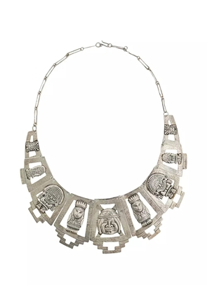 Susan Caplan Vintage 1970s Fist Nations Totem Necklace - Silver