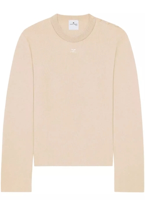 Courrèges shoulder snaps sweater - Neutrals