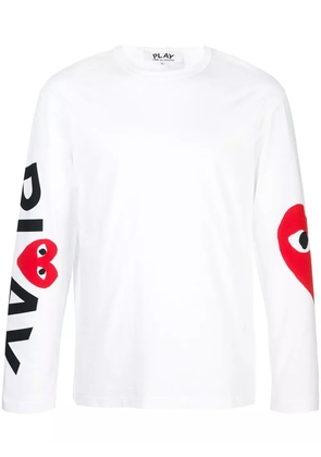 Comme Des Garçons Play almond-eye long-sleeved T-shirt - White
