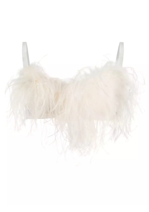 Gilda & Pearl feather-detail Esme bra - White