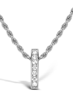 Pragnell 18kt white gold Rock chic diamond bar pendant necklace - Silver