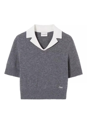 Claudie Pierlot embroidered short-sleeve sweatshirt - Grey