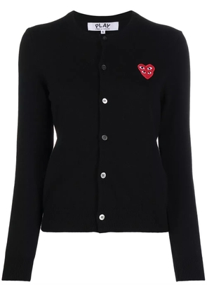 Comme Des Garçons Play overlapping heart wool cardigan - Black