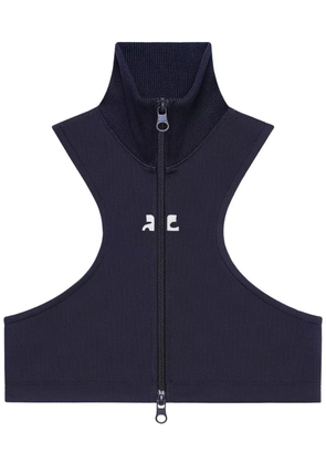 Courrèges scuba-jersey crop top - Blue