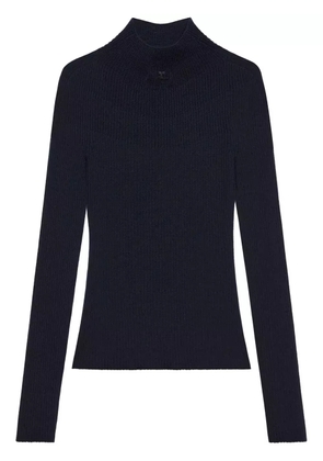 Courrèges mock-neck ribbed jumper - Blue