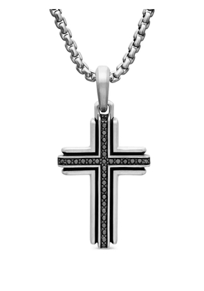 David Yurman sterling silver Deco Cross diamond pendant (34mm)