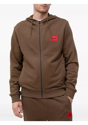 HUGO zip-up hooded jacket - Brown