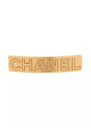 CHANEL Pre-Owned 1980s engraved logo hair pin - Gold