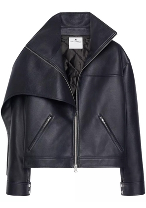 Courrèges oversized leather jacket - Black