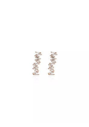 Suzanne Kalan 18kt rose gold Fireworks diamond earrings - Pink