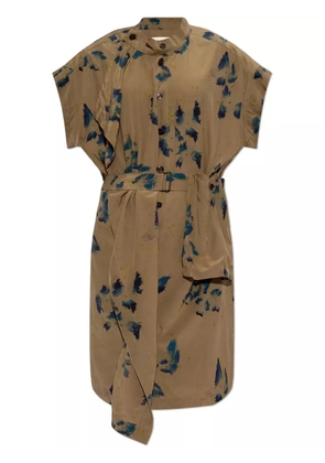 LEMAIRE asymmetric floral-print dress - Green