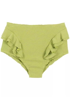Clube Bossa ruffle-trimmed high-rise bikini bottoms - Green