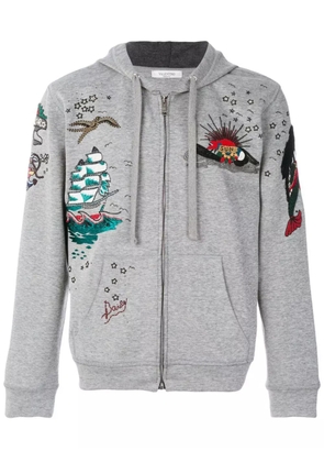 Valentino Garavani embroidered hoodie - Grey