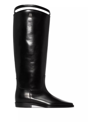 TOTEME square-toe strap riding boots - Black